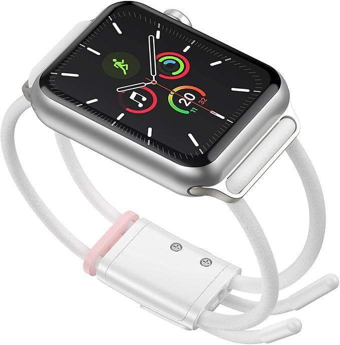 Baseus Lets go Apple Watch Uyumlu Kordon (seri3/4/5) 38mm/40mm -Beyaz+Pembe - Outlet