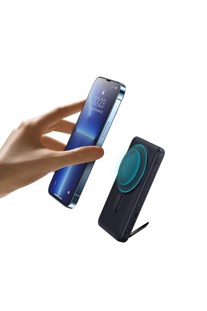 Baseus Blg Overseas 20w 10.000 Mah Stant Özellikli Kablosuz Şarjlı Powerbank Mavi KycShp 471408 Teşhir