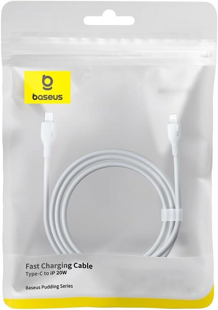 Baseus Pudding 1.2 m Beyaz USB to Type-C Hızlı Şarj Kablosu