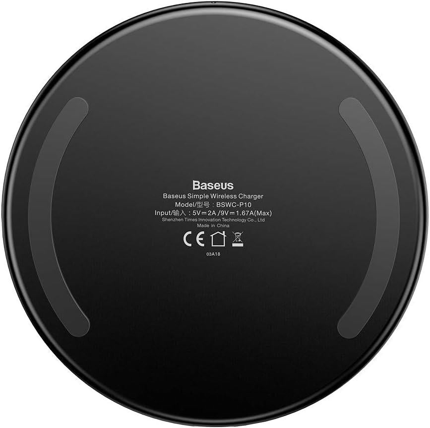 Baseus Simple Kristal 10W Qi Kablosuz Hızlı Şarj Cihazı Siyah/Şeffaf - Teşhir