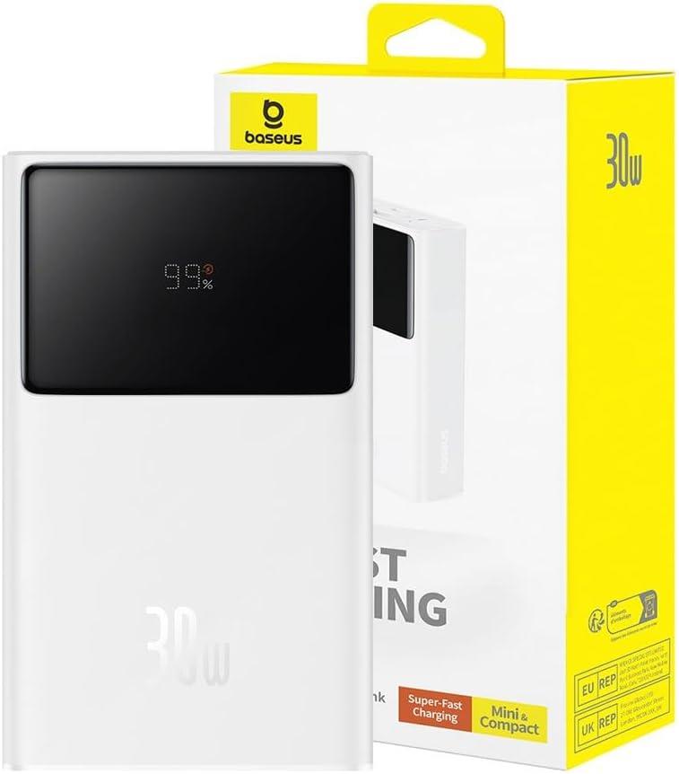 Baseus Star Lord 30 W Beyaz 10000 mAh Hızlı Şarj Powerbank Outlet