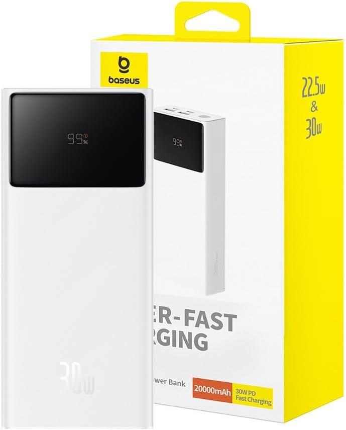 Baseus Star Lord 30 W Beyaz 20000 mAh Hızlı Şarj Powerbank Outlet