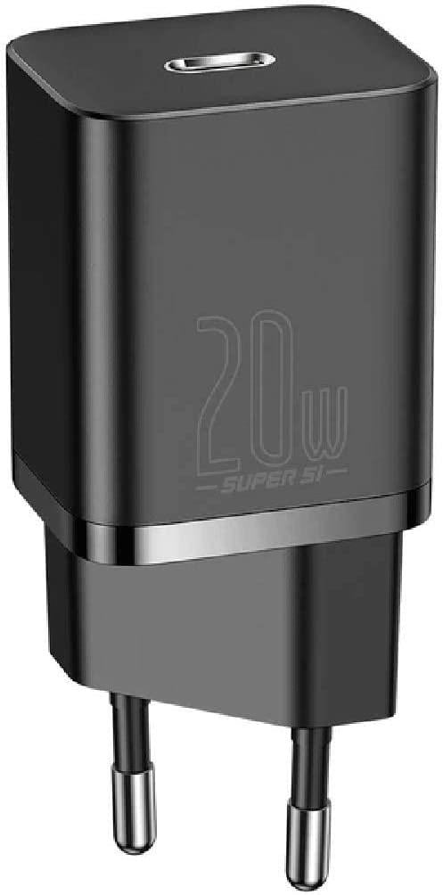 Baseus Super Si, 20W USB-C Hızlı Şarj Cihazı, Siyah