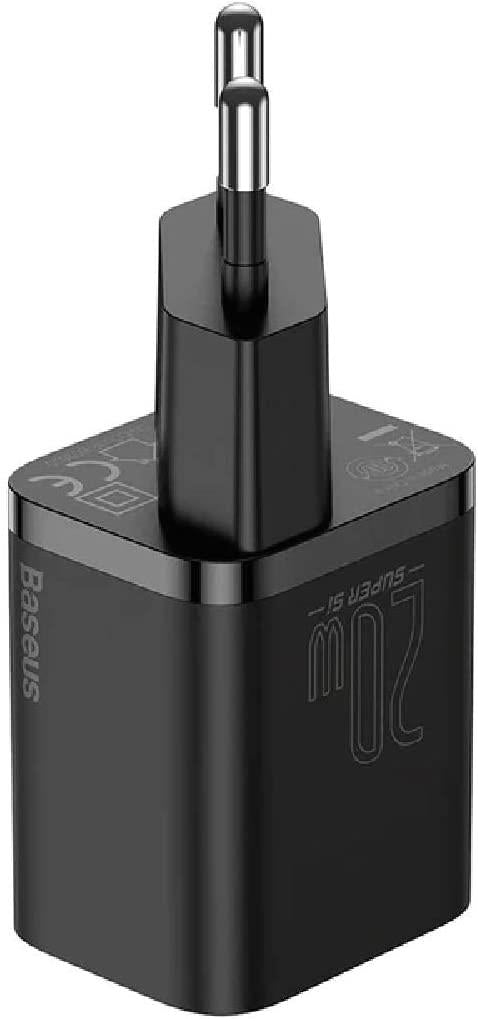 Baseus Super Si, 20W USB-C Hızlı Şarj Cihazı, Siyah
