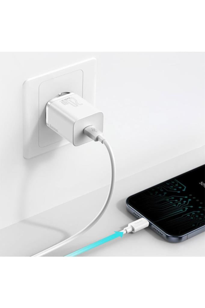 Baseus Super Si 20 W Beyaz Lightning Kablolu Hızlı Şarj Aleti Outlet