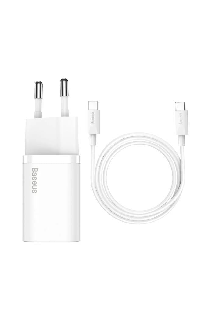 Baseus Super Si PD 25 W Beyaz Type-C Kablolu Hızlı Şarj Aleti Teşhir
