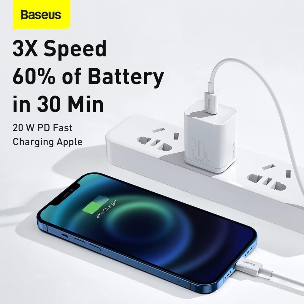 Baseus Superior 20 W 0.25 m Type-C to Lightning Hızlı Şarj Kablosu Beyaz