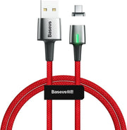 Baseus Zinc Manyetik USB-A to USB-C Şarj ve Data Kablosu 3A 1 Metre Kırmızı