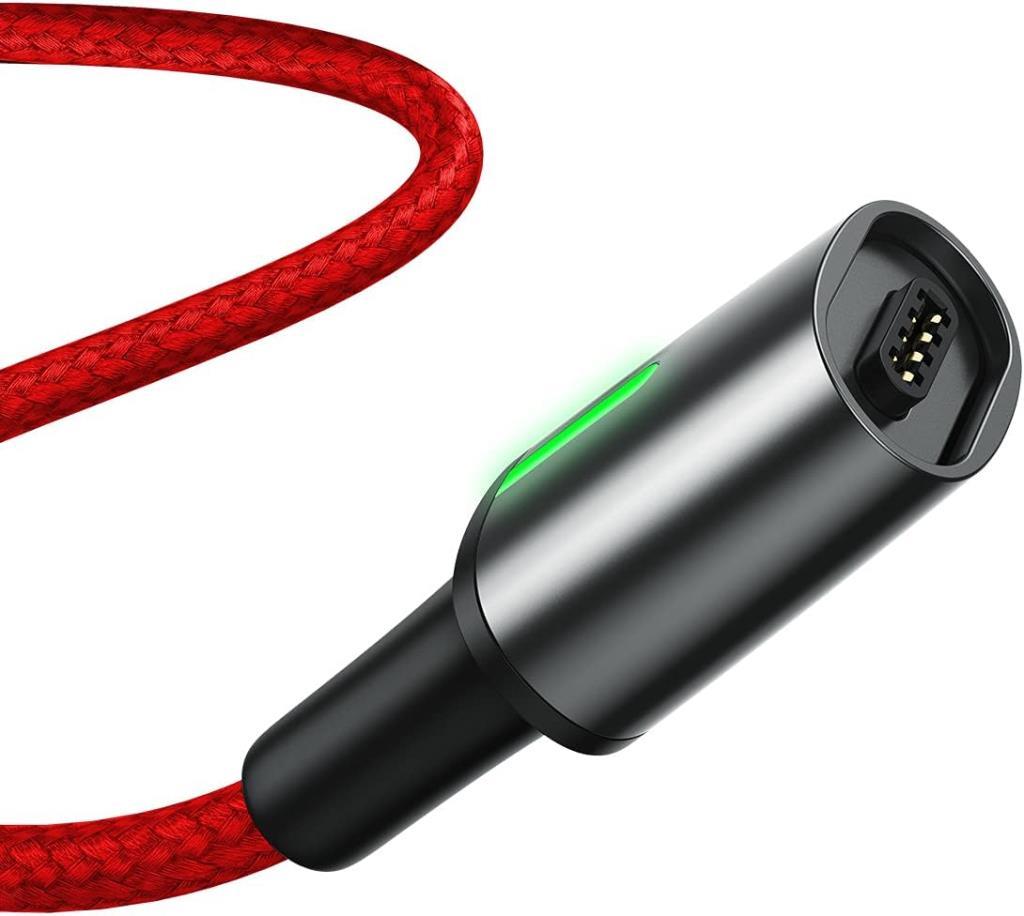 Baseus Zinc Manyetik USB-A to USB-C Şarj ve Data Kablosu 3A 1 Metre Kırmızı
