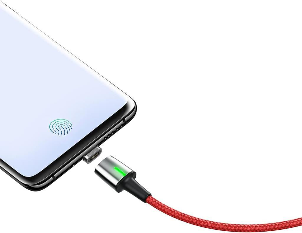Baseus Zinc Manyetik USB-A to USB-C Şarj ve Data Kablosu 3A 1 Metre Kırmızı