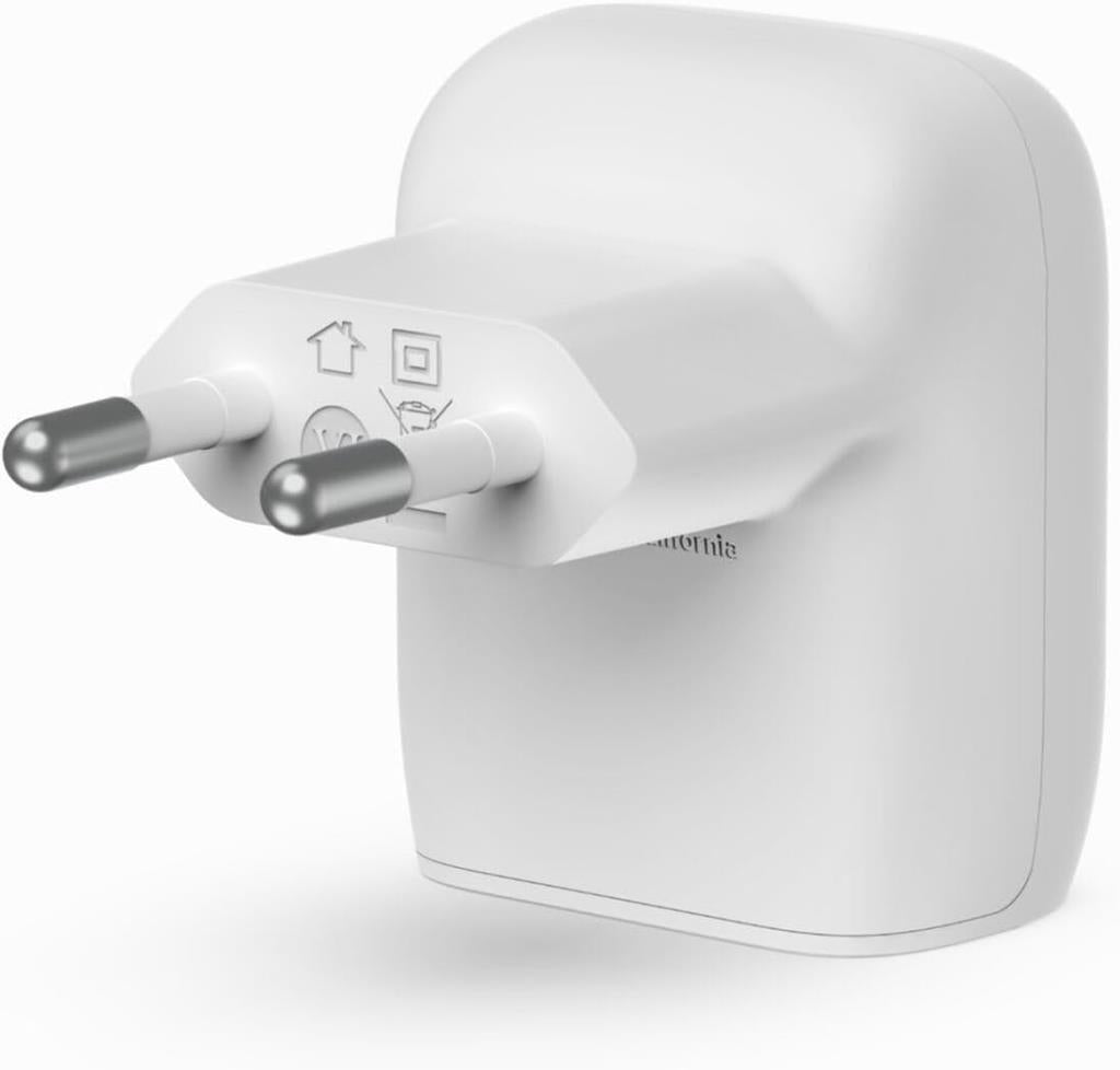 Belkin USB-C Hızlı Şarj Aleti, PD 3.1 PPS Sertifikalı, iPhone 14, Pro, Max, Plus, iPad, Galaxy, Pixel ve diğer cihazlar, 20 W - Beyaz - Outlet