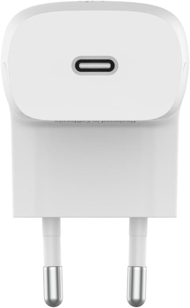 Belkin USB-C Hızlı Şarj Aleti, PD 3.1 PPS Sertifikalı, iPhone 14, Pro, Max, Plus, iPad, Galaxy, Pixel ve diğer cihazlar, 20 W - Beyaz - Outlet