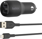 Belkin 24 W USB-Lightning Kablosu dahil Boost Charge Çift Bağlantı Noktalı Araç Şarjı Teşhir