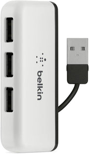 Belkin 4 USB-A Girişli HUB, USB 2.0, Seyahat Boy, Siyah