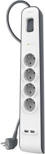 Belkin BSV401VF2M 525 Joule 2 USB'li 4'lü 2 m Akım Korumalı Priz Outlet