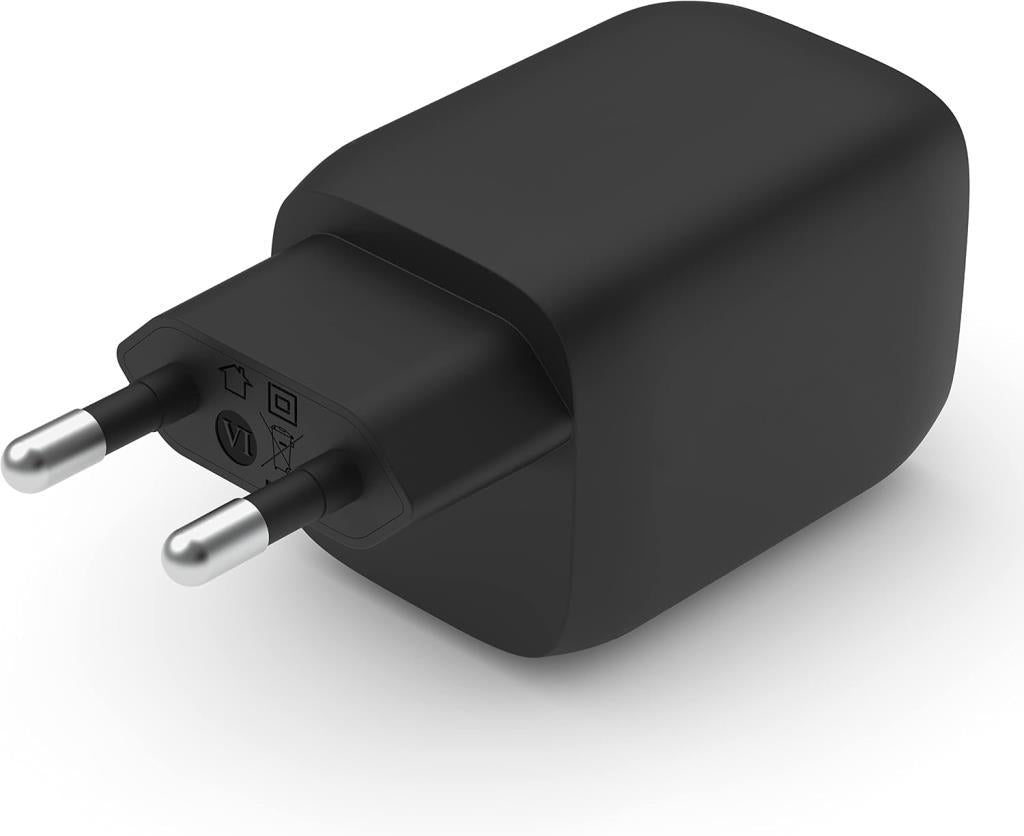 Belkin 65W Dual USB Type C Duvar Şarj Cihazı, GaN Teknolojisi ile Hızlı Şarj Güç Dağıtımı 3.0, USB C Fişi ve iPhone 16, iPad, MacBook, Galaxy, Pixel vb. için USB Şarj Cihazı - Teşhir