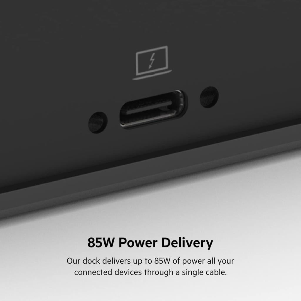 Belkin 85W Güç Dağıtımlı Üçlü 4K Ekran için 3 HDMI Bağlantı Noktası, 2 DisplayPort