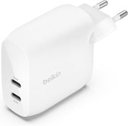 Belkin Boost Charge Çift USB-C Fişi, PPS'li, iPhone 16 ve Diğerleri, iPad, Samsung Galaxy, Google Pixel, MacBook için 60W Şarj Cihazı, USB-C'den Lightning Kablosu ve USB-C Uyumlu, Beyaz - Teşhir