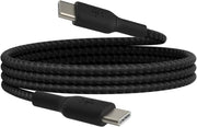 Belkin BoostCharge Örgülü USB-C to USB-C Şarj Kablosu (1 Metre, 2'li Paket - Siyah) - TEŞHİR