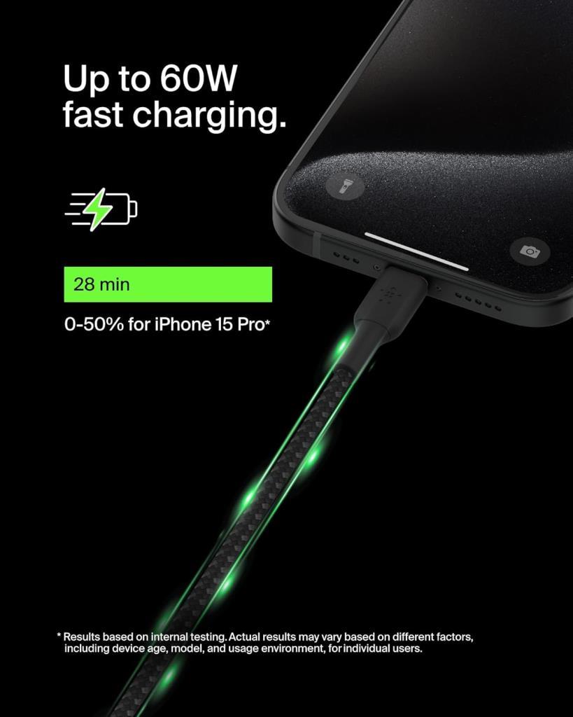 Belkin BoostCharge Örgülü USB-C to USB-C Şarj Kablosu (1 Metre, 2'li Paket - Siyah) - TEŞHİR