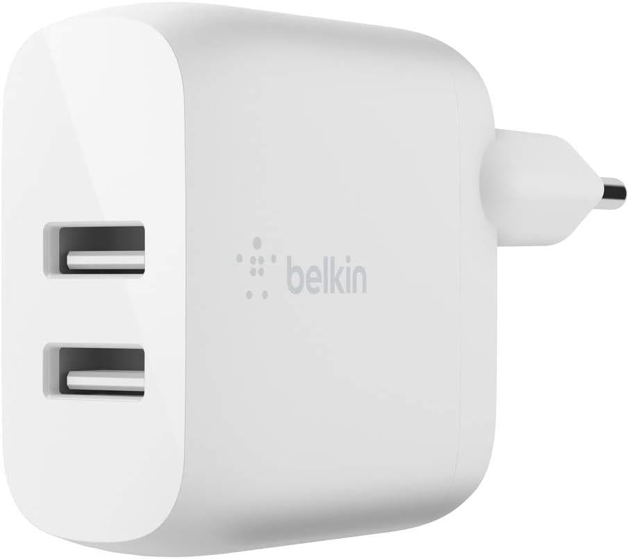 Belkin Boost Charge USB A şarj cihazı, 24 W, iki bağlantı noktası ve USB A/Micro-USB kablosu Outlet