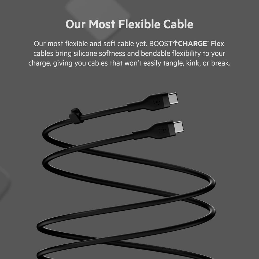 Belkin BoostCharge Flex 1 m Siyah Type-C to Type-C Hızlı Şarj Kablosu - Outlet