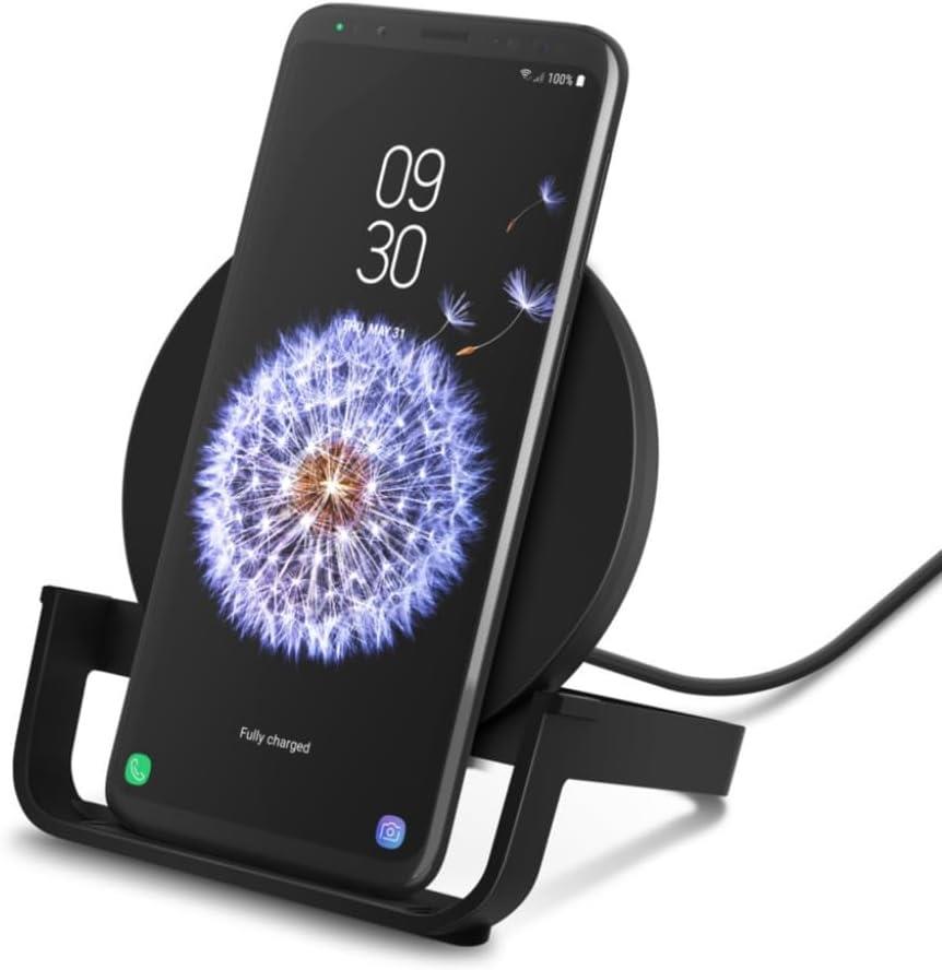 Belkin BoostCharge Kablosuz Şarj Standı, 10 W, iPhone 15, 14, 13, 12, SE, 11, XS, XR, X, Samsung Galaxy, Google uyumlu, Hızlı Şarj Cihazı, Siyah, WIB001vfBK Teşhir