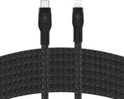 Belkin BoostCharge Pro Flex Örgülü USB Tip C - Lightning Kablosu (3M/10ft), MFi Sertifikalı 20W Hızlı Şarj PD Güç Dağıtımı - Siyah - Outlet