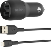 Belkin 24W 2 Port USB Siyah Hızlı Araç Şarj Cihazı Teşhir