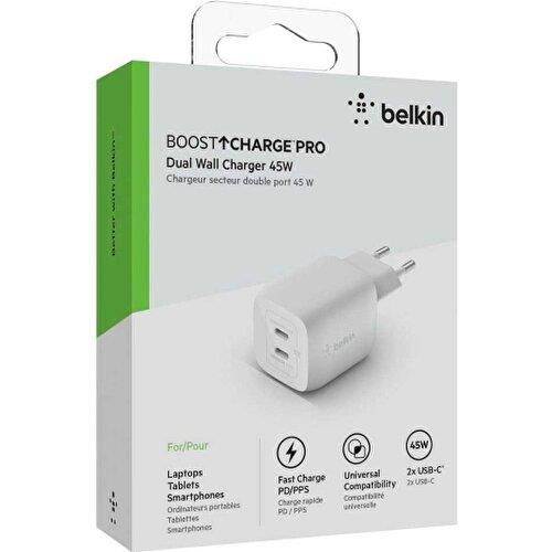 Belkin Dual Usb C 45w Şarj Cihazı Beyaz Teşhir