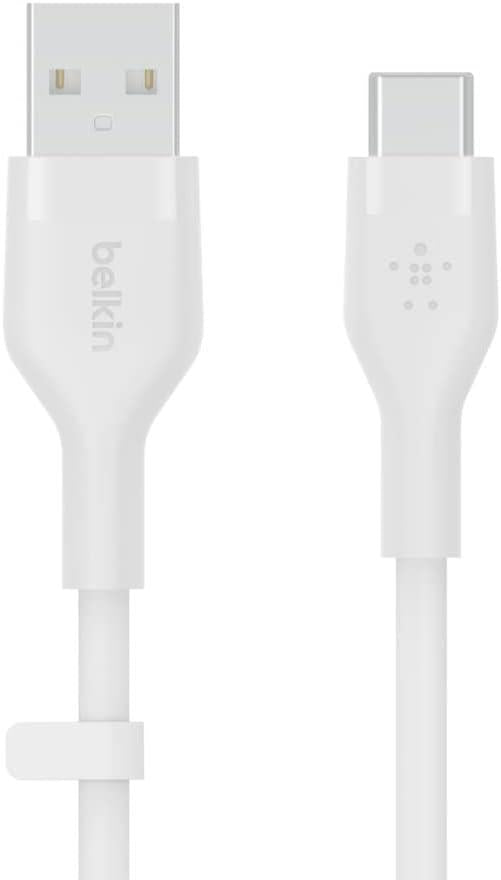 Belkin BoostCharge Flex Silikon USB-C PD Hızlı Şarj Kablosu- Beyaz - Teşhir