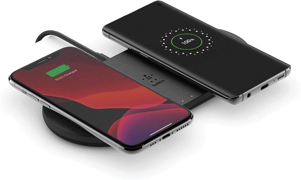 Belkin WIZ002VF Dual 10 W Kablosuz Şarj Cihazı Siyah Teşhir