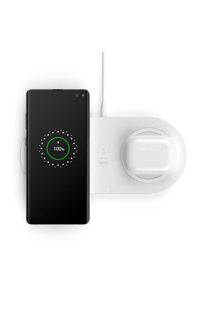 Belkin BoostCharge WIZ002VFWH Dual Beyaz Kablosuz Şarj Aleti