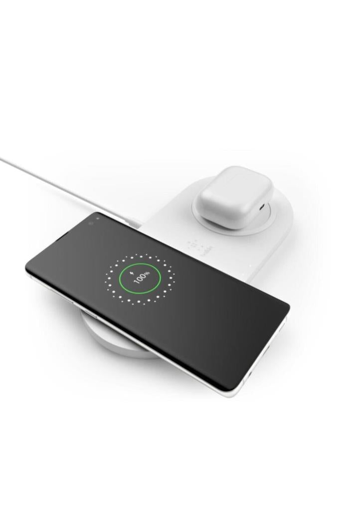 Belkin BoostCharge WIZ002VFWH Dual Beyaz Kablosuz Şarj Aleti