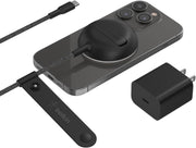 Belkin MagSafe için Kablosuz Şarj Cihazı, 15 W Hızlı Şarj Pedi (PSU Dahil Değildir), Tekme Standı ve 6.5ft Uzun Örgülü Kablo, iPhone 15, 15 Pro, 15 Pro Max, 14 ve 13 ve iPhone Mini ile Uyumlu -Teşhir