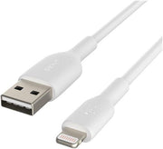 Belkin Örgülü Lightning Kablosu (iPhone, iPad, AirPod'lar için Boost Charge Lightning - USB Kablosu) MFi Sertifikalı iPhone Şarj Kablosu, Örgülü Lightning Kablosu (2 m, Beyaz) Outlet