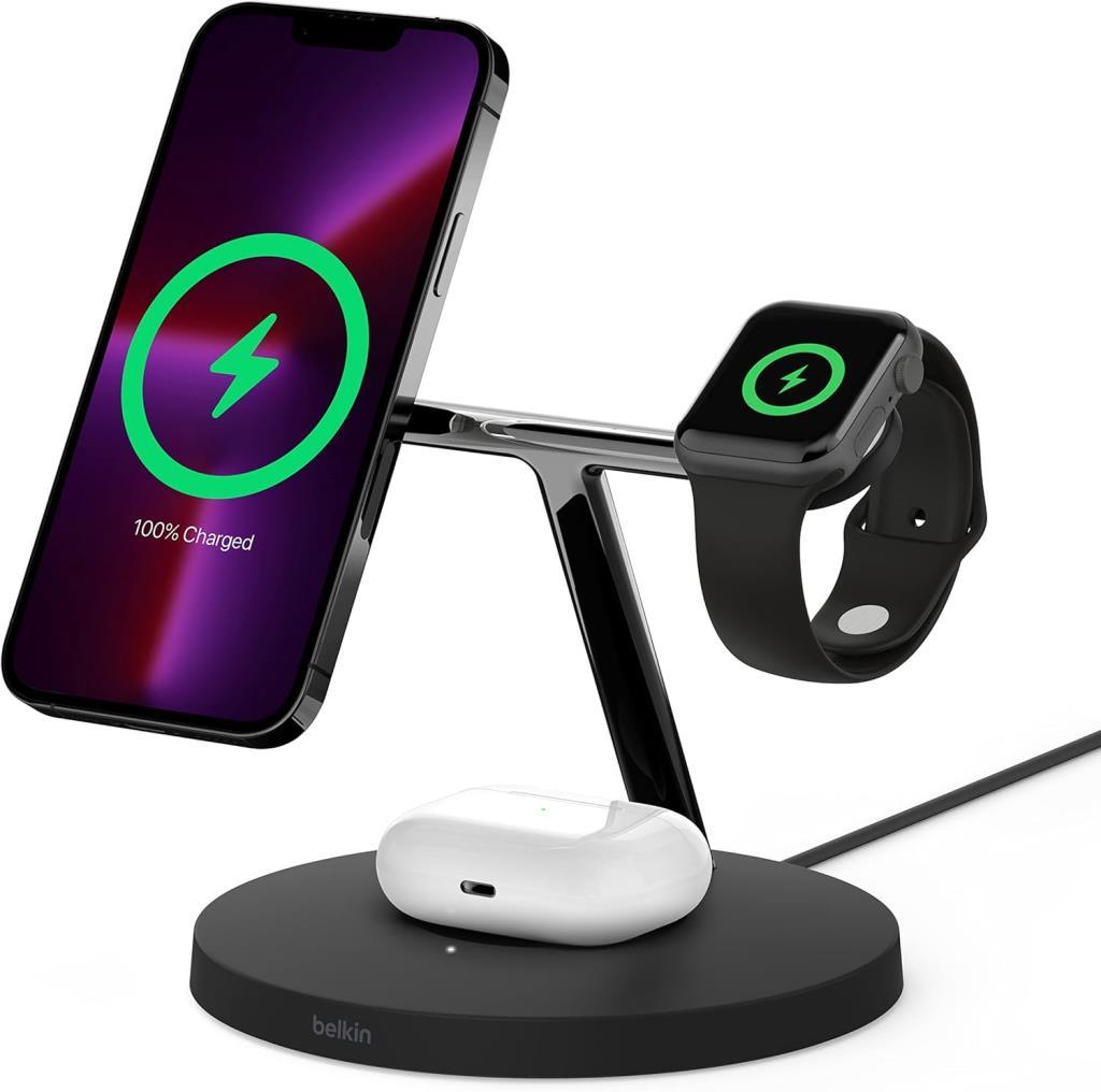 Belkin BoostCharge Pro WIZ009VFBK Siyah 3in1 Kablosuz Hızlı Şarj Aleti Teşhir
