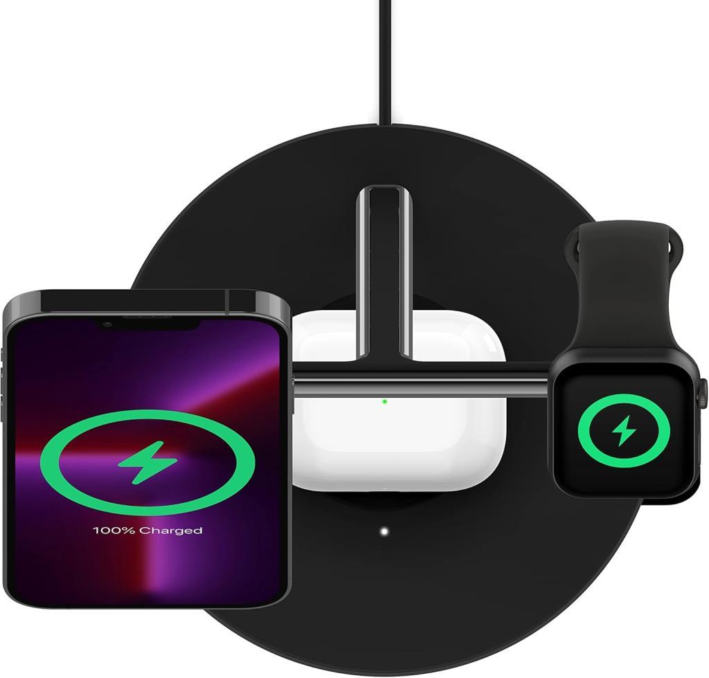 Belkin BoostCharge Pro WIZ009VFBK Siyah 3in1 Kablosuz Hızlı Şarj Aleti Teşhir