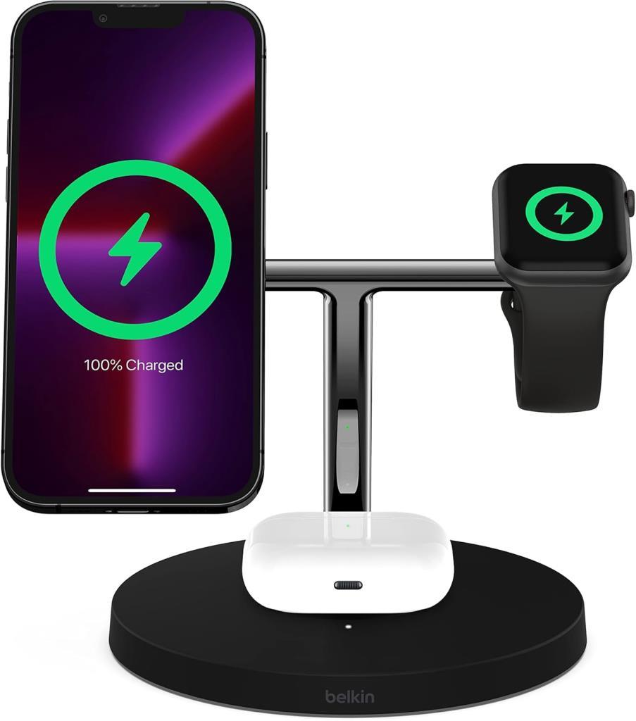 Belkin BoostCharge Pro WIZ009VFBK Siyah 3in1 Kablosuz Hızlı Şarj Aleti Teşhir
