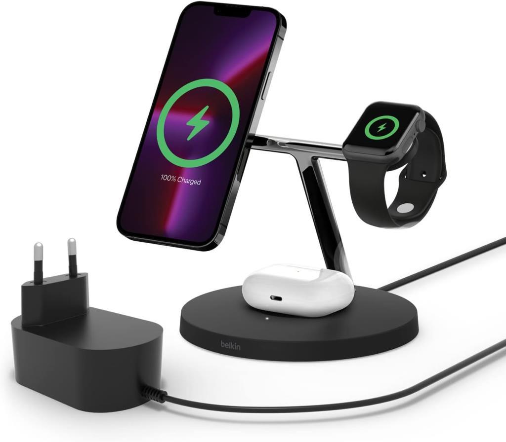 Belkin BoostCharge Pro WIZ009VFBK Siyah 3in1 Kablosuz Hızlı Şarj Aleti Outlet