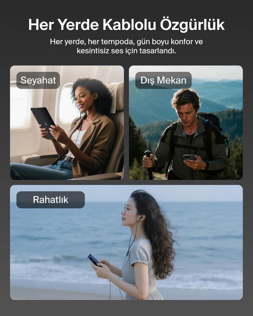 Belkin SoundForm ANC USB-C Bağlantılı, Mikrofonlu Kulakiçi Kablolu Kulaklık, Beyaz - Teşhir