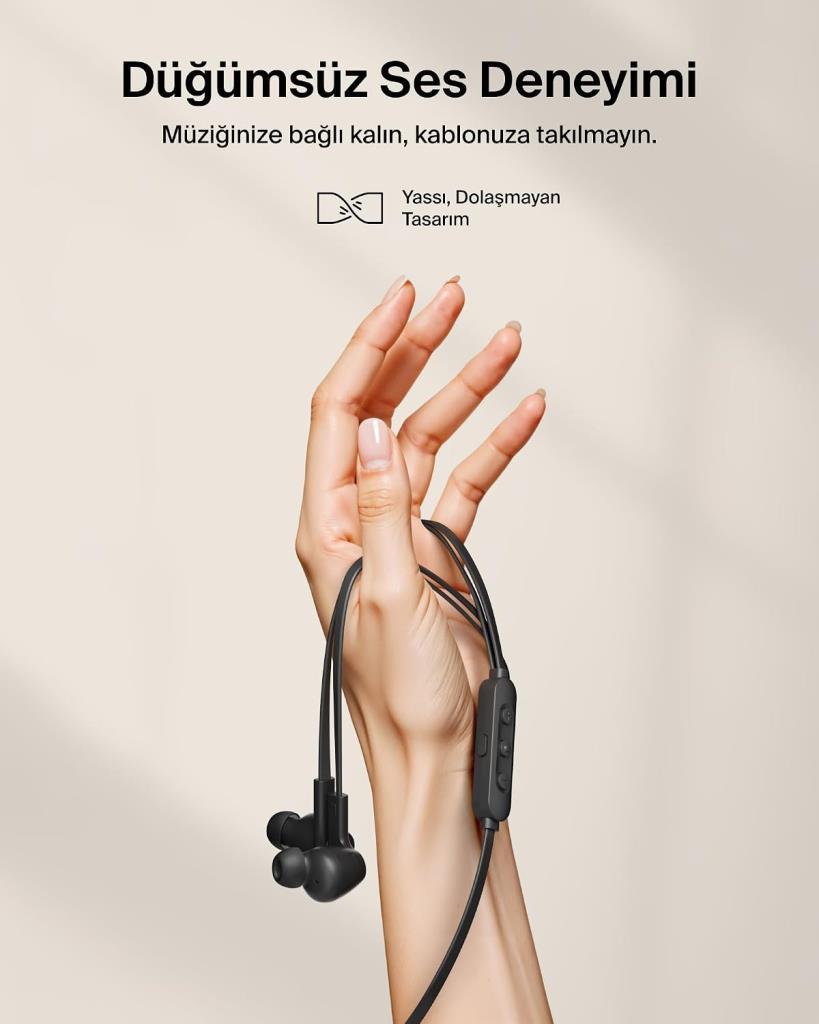 Belkin SoundForm ANC USB-C Bağlantılı, Mikrofonlu Kulakiçi Kablolu Kulaklık, Beyaz - Teşhir