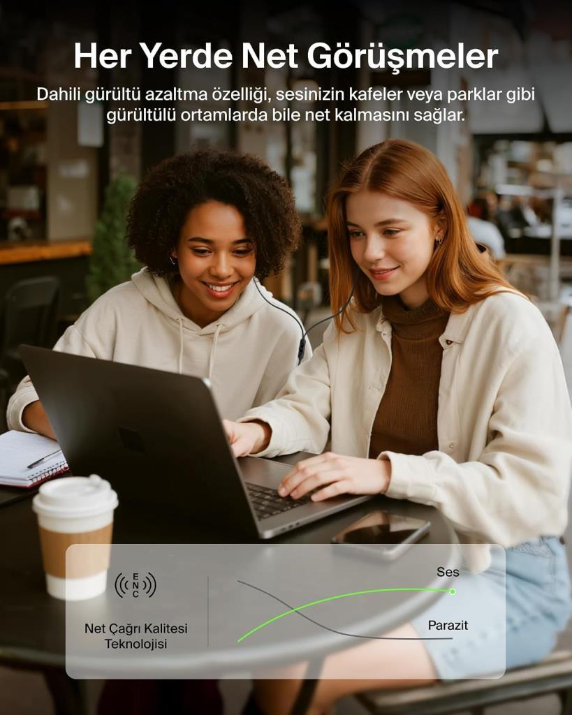 Belkin SoundForm ANC USB-C Bağlantılı, Mikrofonlu Kulakiçi Kablolu Kulaklık, Beyaz - Teşhir