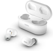Belkin SoundForm True Kablosuz Kulak İçi Kulaklık (iPhone, Samsung, Google için Dokunmatik Kontrol, Taşınabilir Şarj Kutulu, 24 saat Çalma, Gürültü Yalıtımı, Tere Dayanıklı, Bluetooth Kulaklık, Beyaz) Outlet