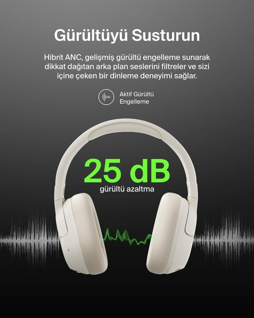 Belkin Soundform Isolate ANC Kum Beji Kulak Üstü Bluetooth Kulaklık - Outlet