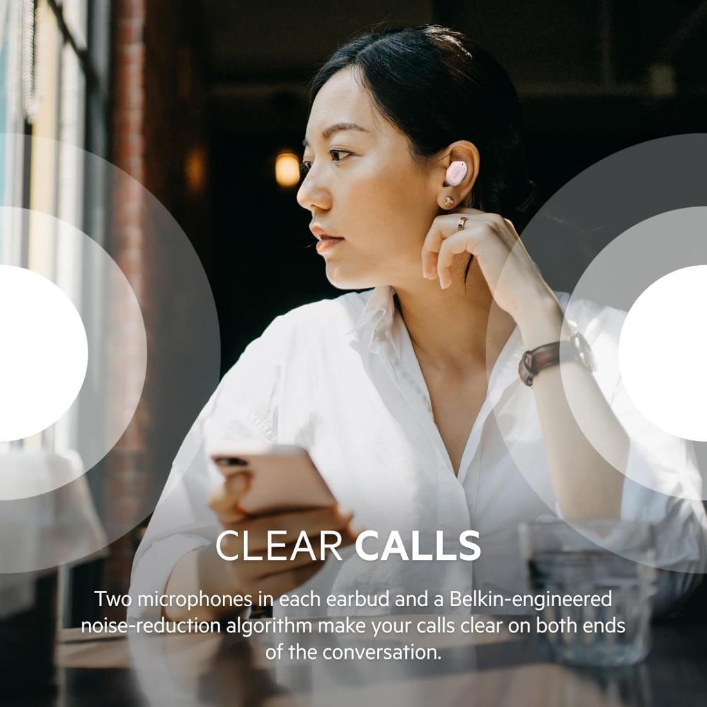 Belkin SoundForm Play TWS Kulak İçi Bluetooth Kulaklık Pembe - Outlet
