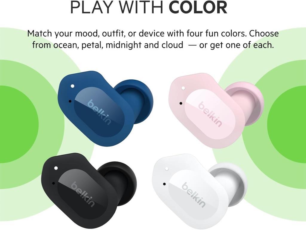 Belkin SoundForm Play TWS Kulak İçi Bluetooth Kulaklık Pembe - Outlet