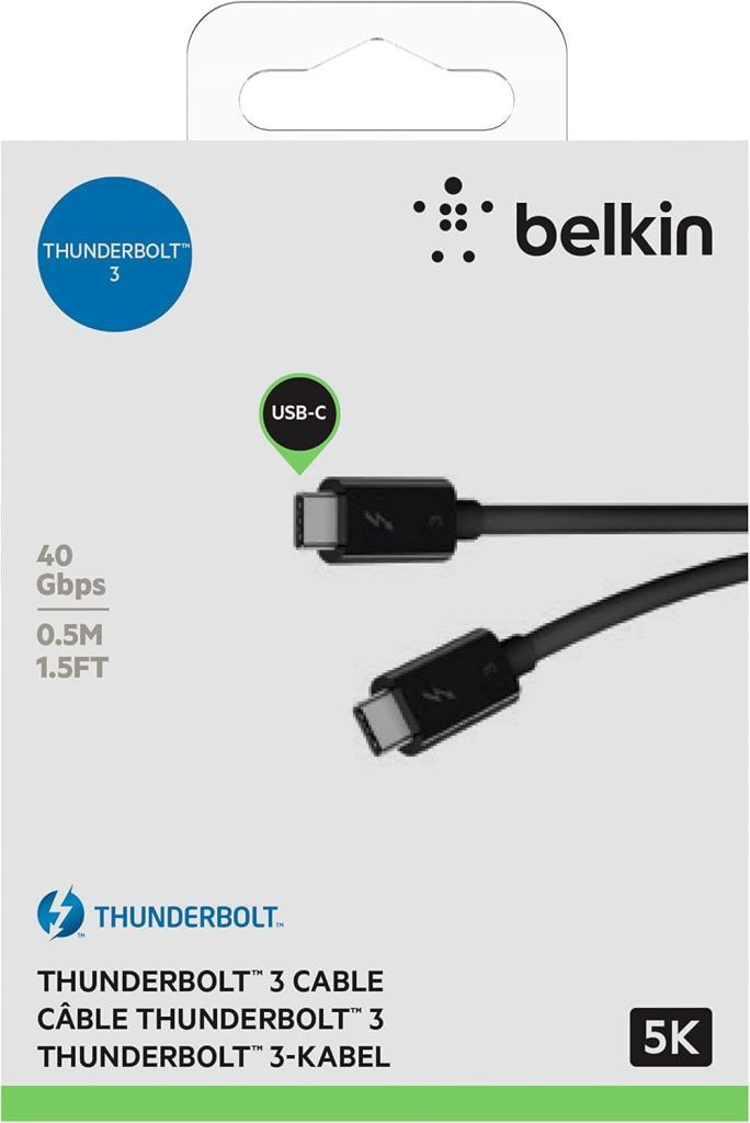 Belkin Thunderbolt 3 100W 40Gbps USB-C - USB-C Kablosu (2 Metre, Siyah - F2CD085bt2M-BLK) - TEŞHİR