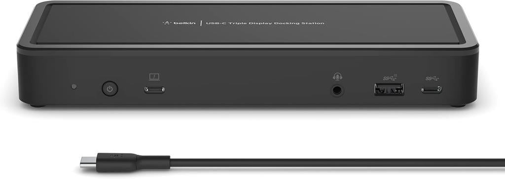 Belkin USB C Bağlantı İstasyonu (2 HDMI 2.0 Bağlantı Noktası, 2 DisplayPort 1.4, 3 USB C, 5 USB A Bağlantı Noktası, USB C Aygıtları için 1 Gigabit Ethernet Bağlantı Noktası) Outlet