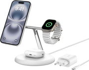 Belkin 3'ü 1 Arada Manyetik MagSafe Uyumlu Qi2 15W Kablosuz Şarj Standı - TEŞHİR